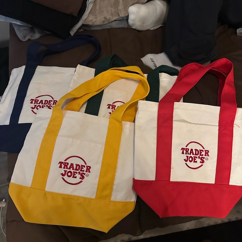 Trader Joe's Canvas Tote Bags Set